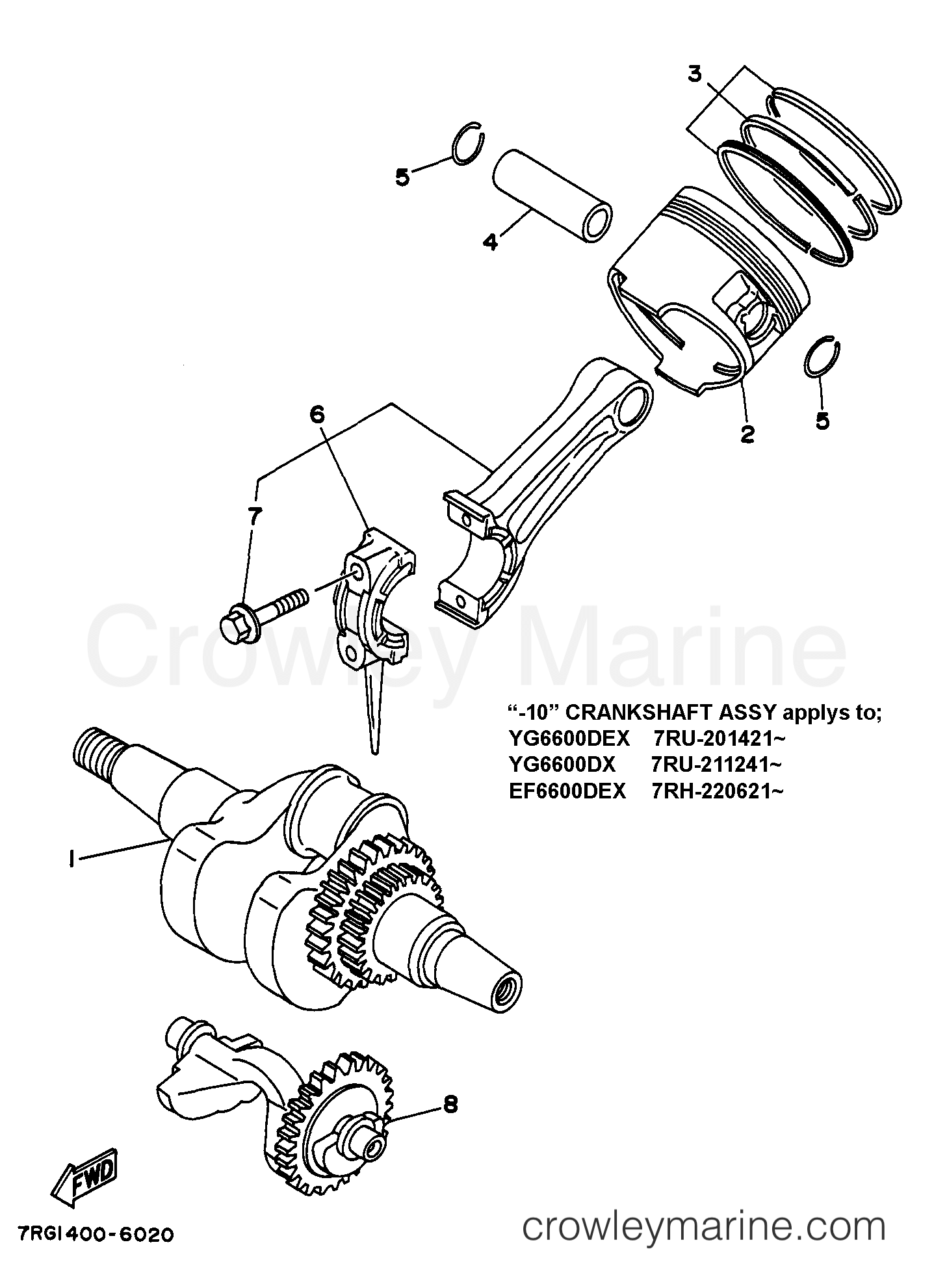 Yamaha Motors YG4600D - CRANKSHAFT PISTON ALL