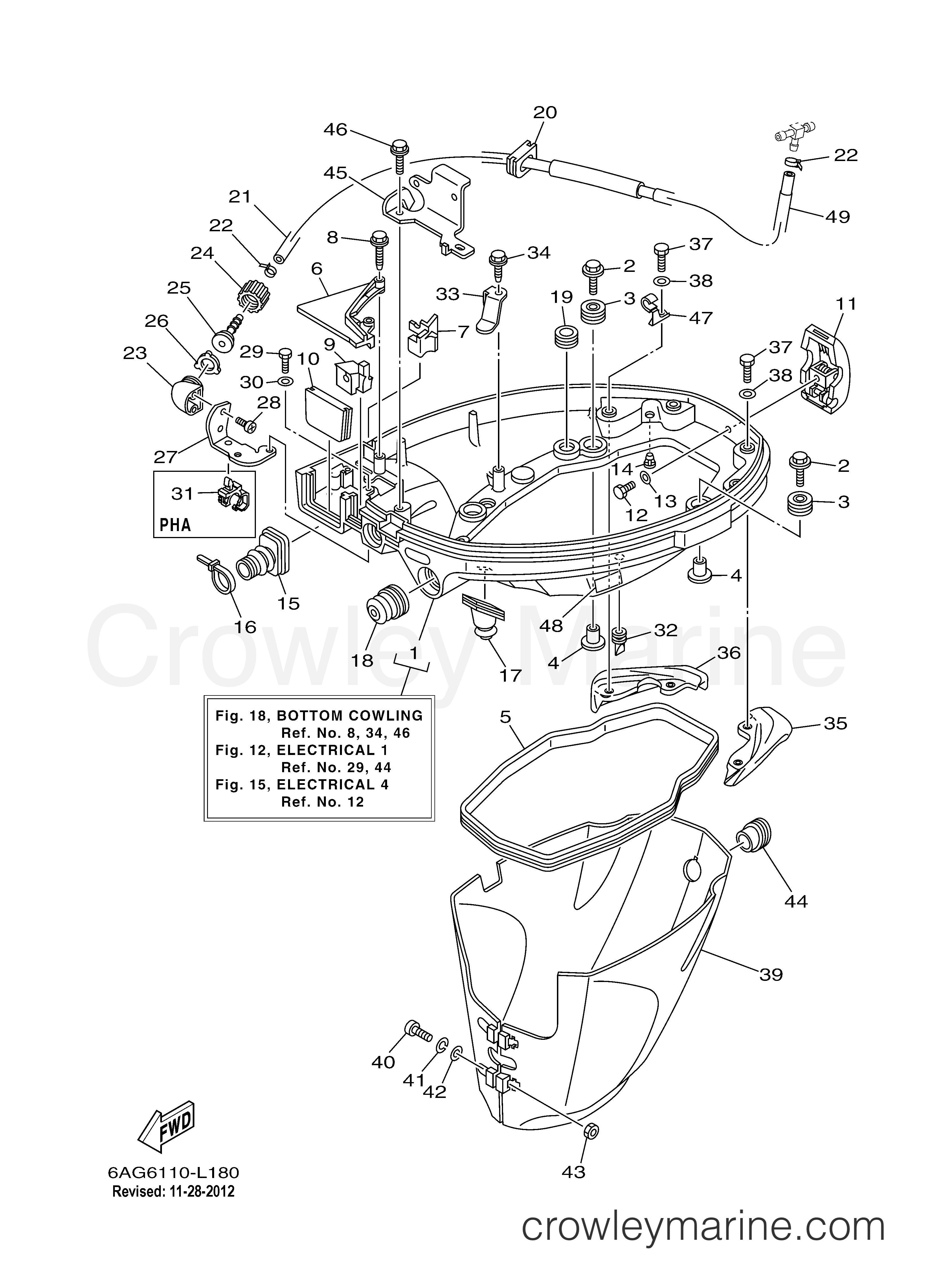 Yamaha Motors F15LMHA - BOTTOM COWLING