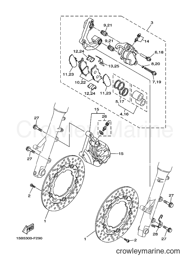 Yamaha Motors XP500A (15B2) [010] - FRONT BRAKE CALIPER