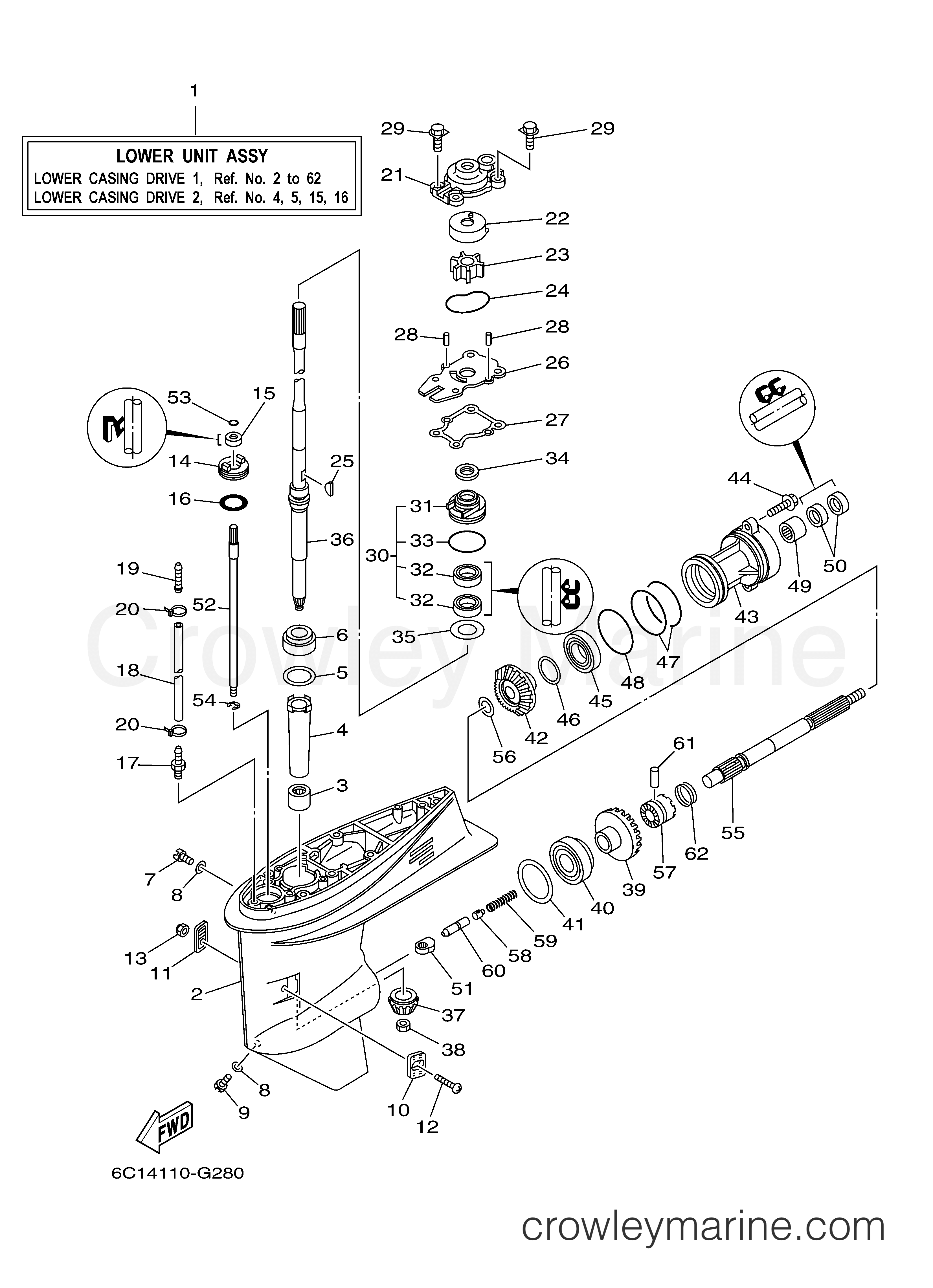 Yamaha Motors F50TLR - LOWER CASING DRIVE 1