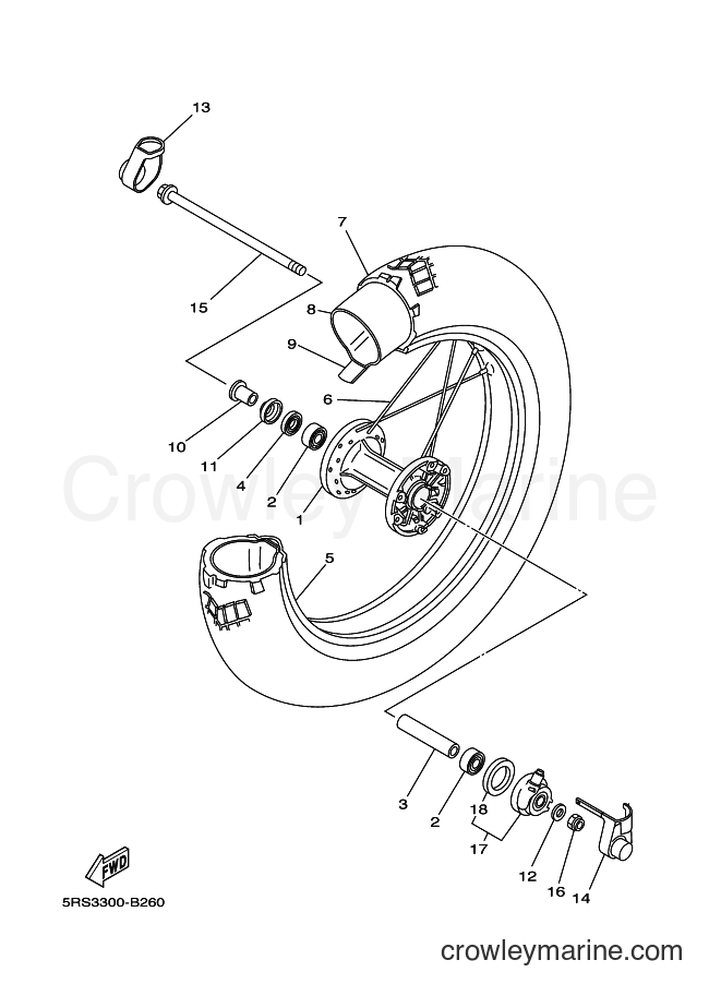 2003 Dirt Bike TW125 - TW125 (5RS4) [010] - FRONT WHEEL