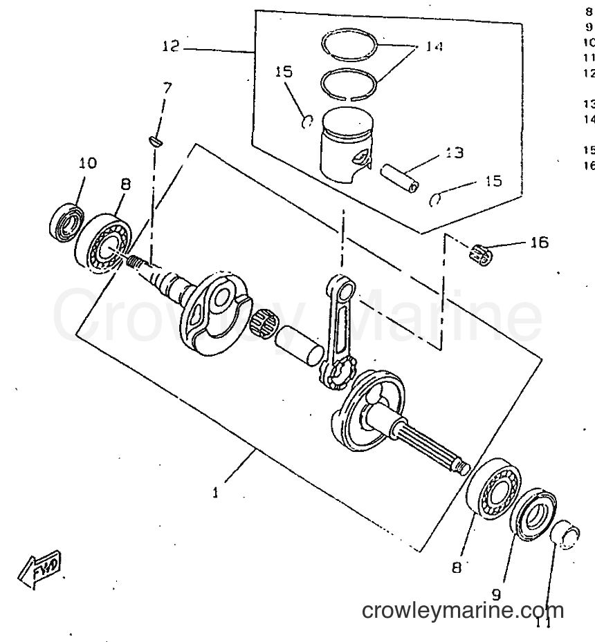 1998 Scooter CW50RSP - CW50RSP (4URD) [999] - CRANKSHAFT & PISTON