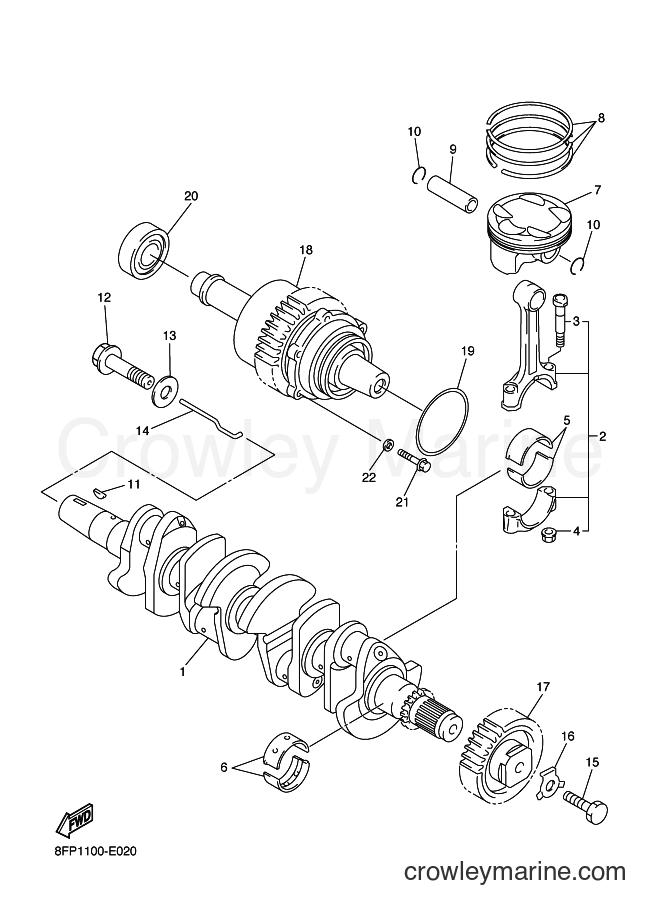 2008 Snowmobile RX10M - RX10M (8FS6) [010] - CRANKSHAFT & PISTON