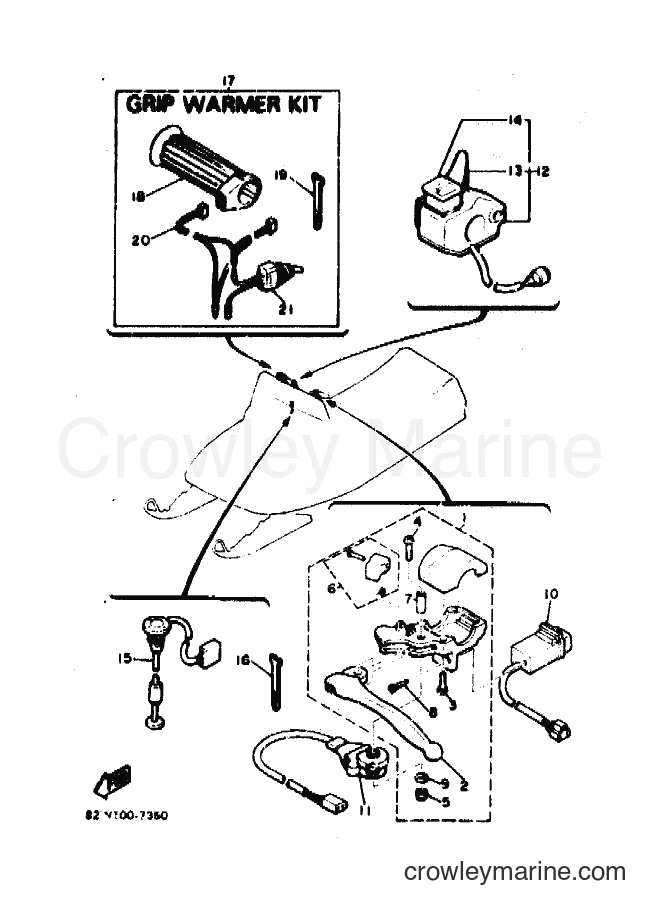1988 Snowmobile SR540 - SR540 (84L0) [020] - HANDLE SWITCH & LEVER