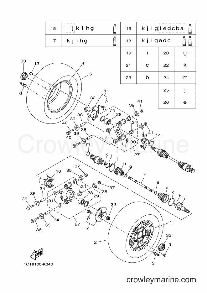 2012 ATV YFM450FWAD - YFM450FWAD (1CTL) [010] - REAR WHEEL