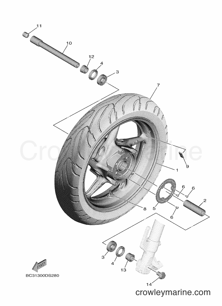 Yamaha Motors XP530D-A (BC3B) [010] - FRONT WHEEL