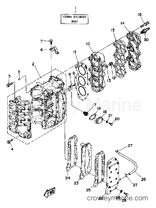 Yamaha Motors 40MSHQ - CRANKCASE CYLINDER