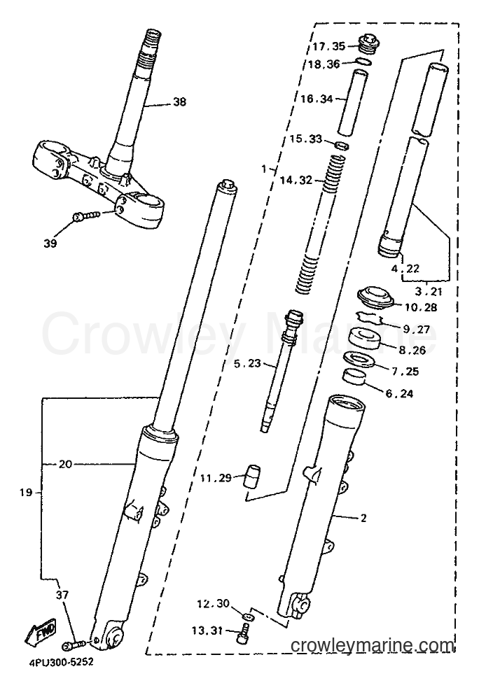 1995 Street Bike XJR1200 - XJR1200 (4PU2) [999] - FRONT FORK