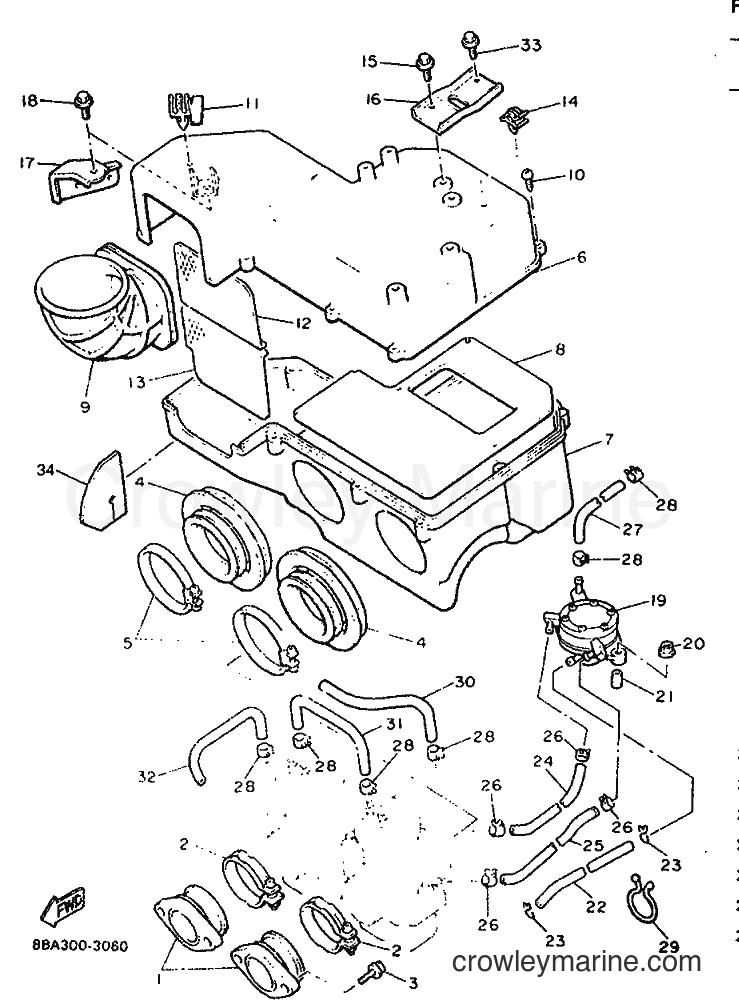 1993 Snowmobile EX570ST - EX570ST (8BA1) [010] - INTAKE