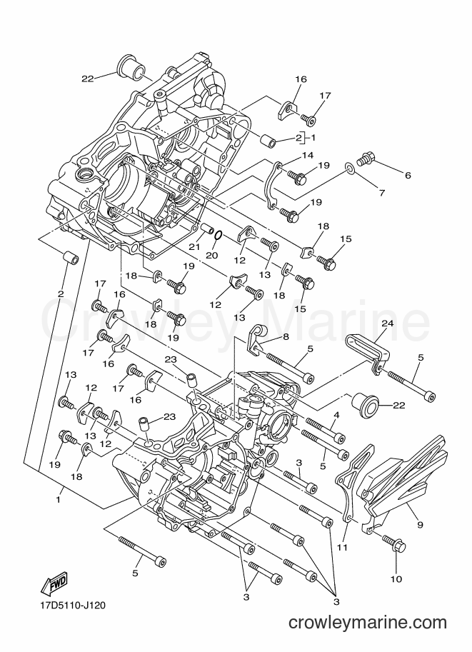 2011 Dirt Bike YZ250F - YZ250F (17DD) [020] - CRANKCASE