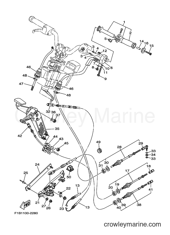 Yamaha Motors FX1000-A (F1B2) [010] - CONTROL CABLE