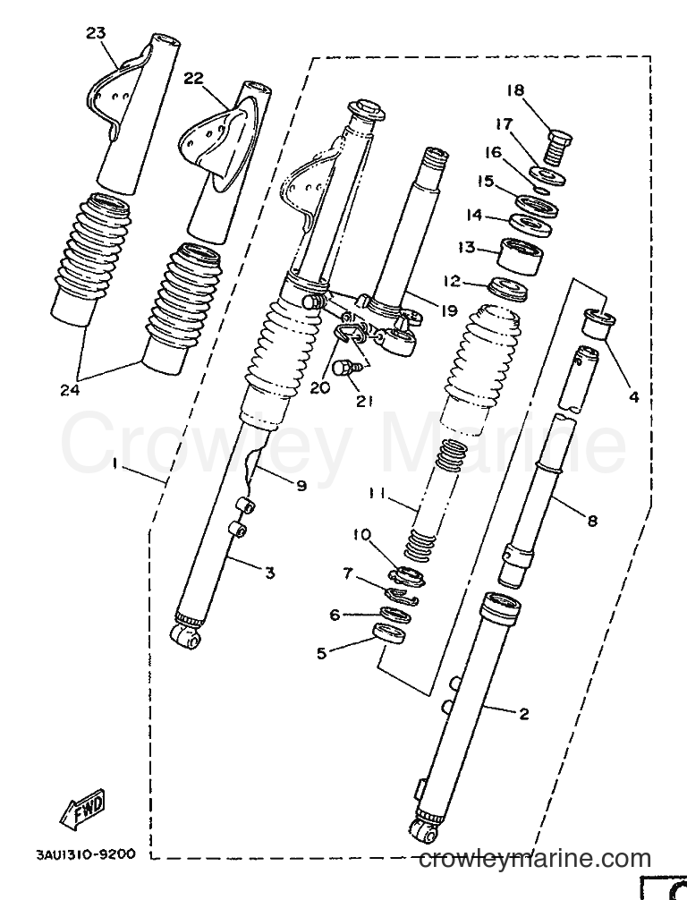 1989 Scooter FS1 - FS1 (3AU1) [999] - FRONT FORK