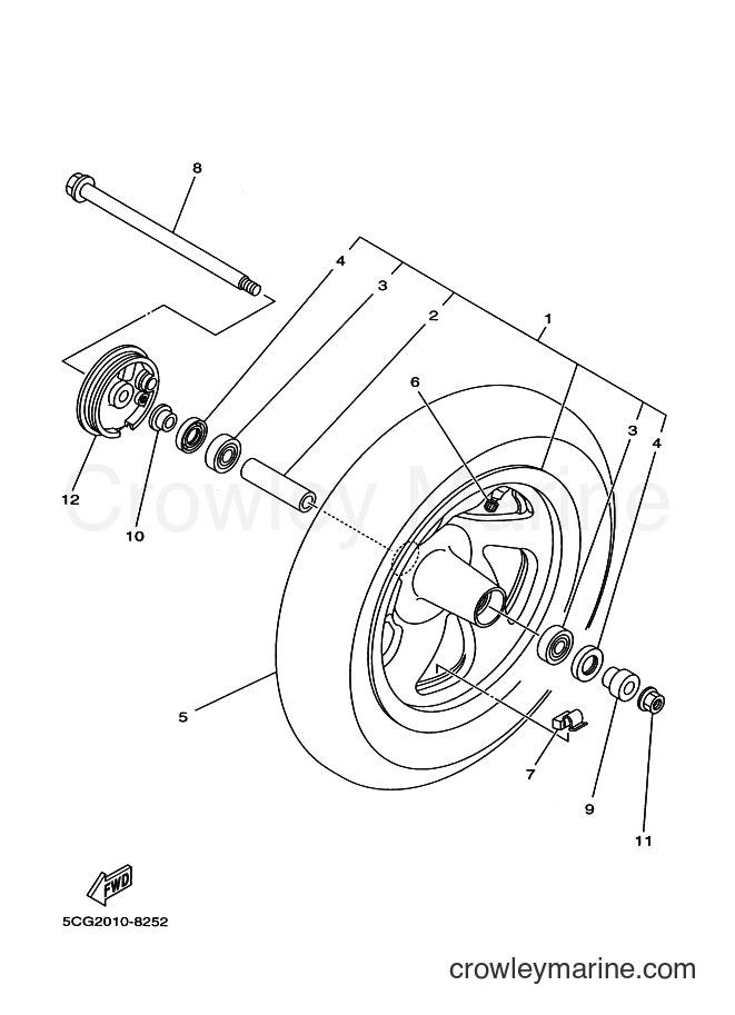 Yamaha Motors YP250A (5DF3) [010] - FRONT WHEEL