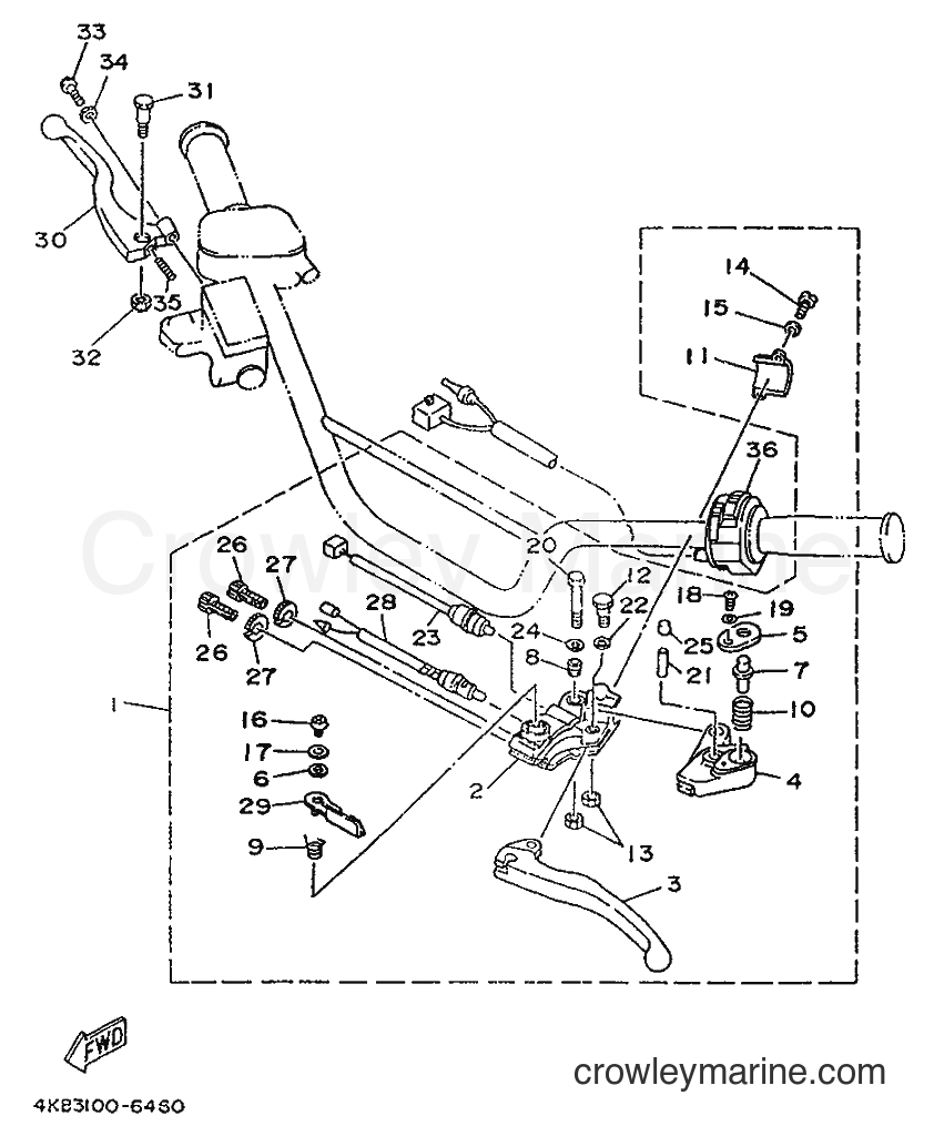 1996 ATV YFM350FW-X - YFM350FW-X (4KB4) [010] - HANDLE SWITCH & LEVER