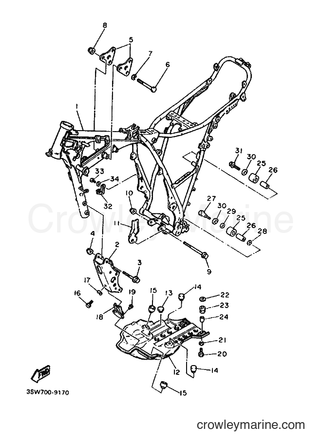 1992 Dirt Bike TT600 - TT600 (3SW4) [010] - FRAME
