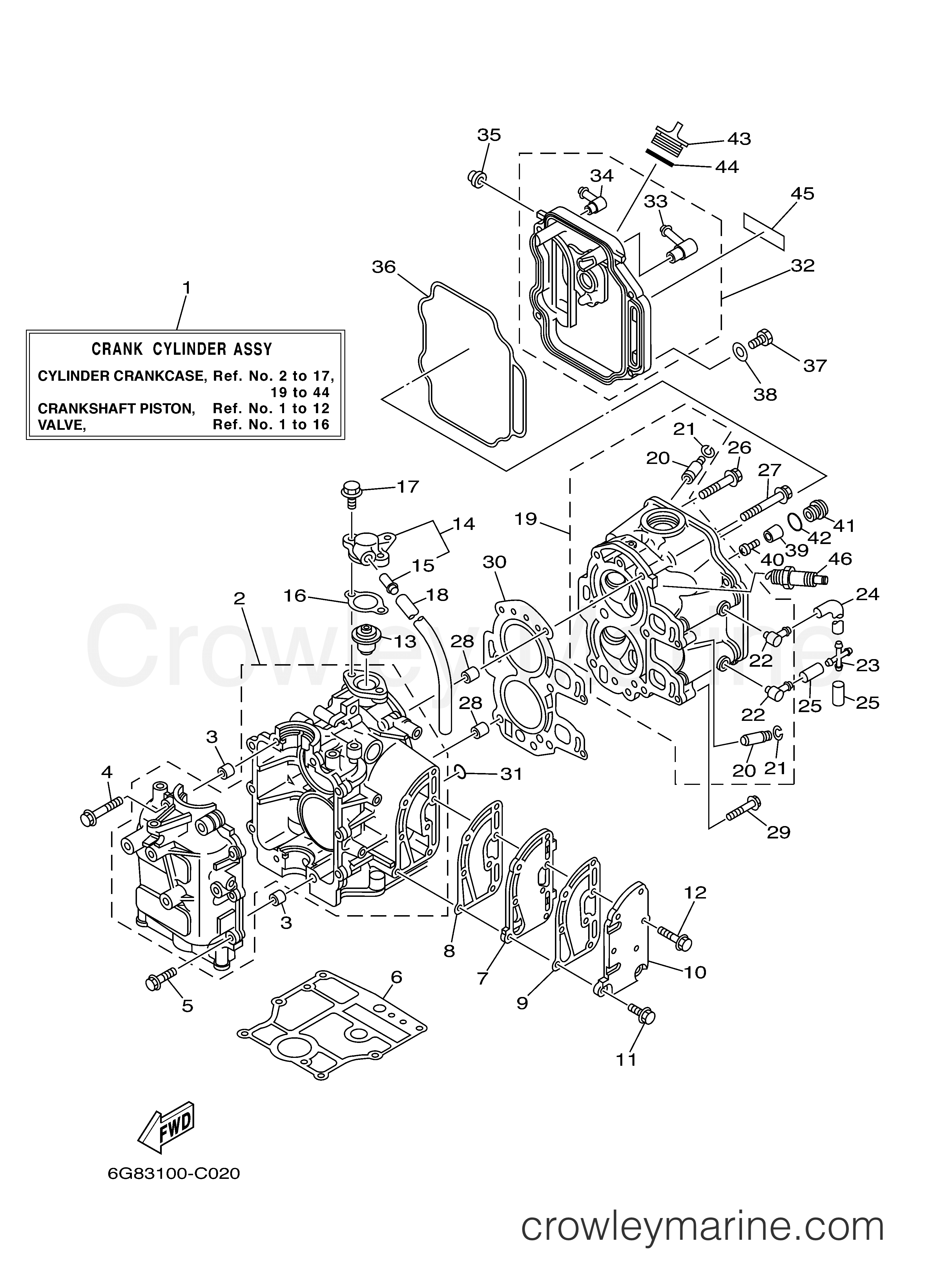 Yamaha Motors T9.9ELRC - CYLINDER CRANKCASE