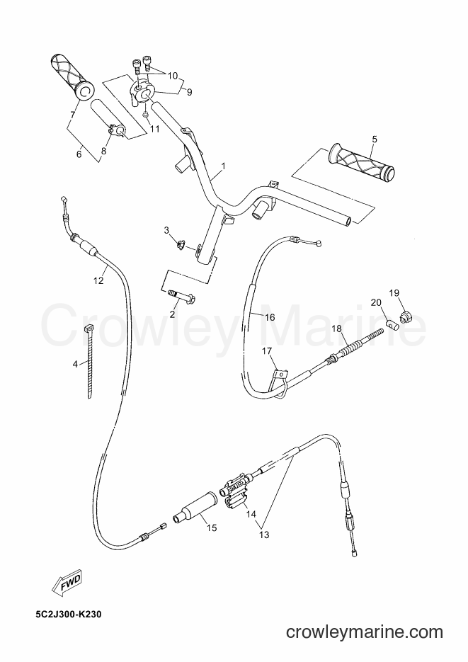 Yamaha Motors YN50M (5C2S) [010] - STEERING HANDLE & CABLE