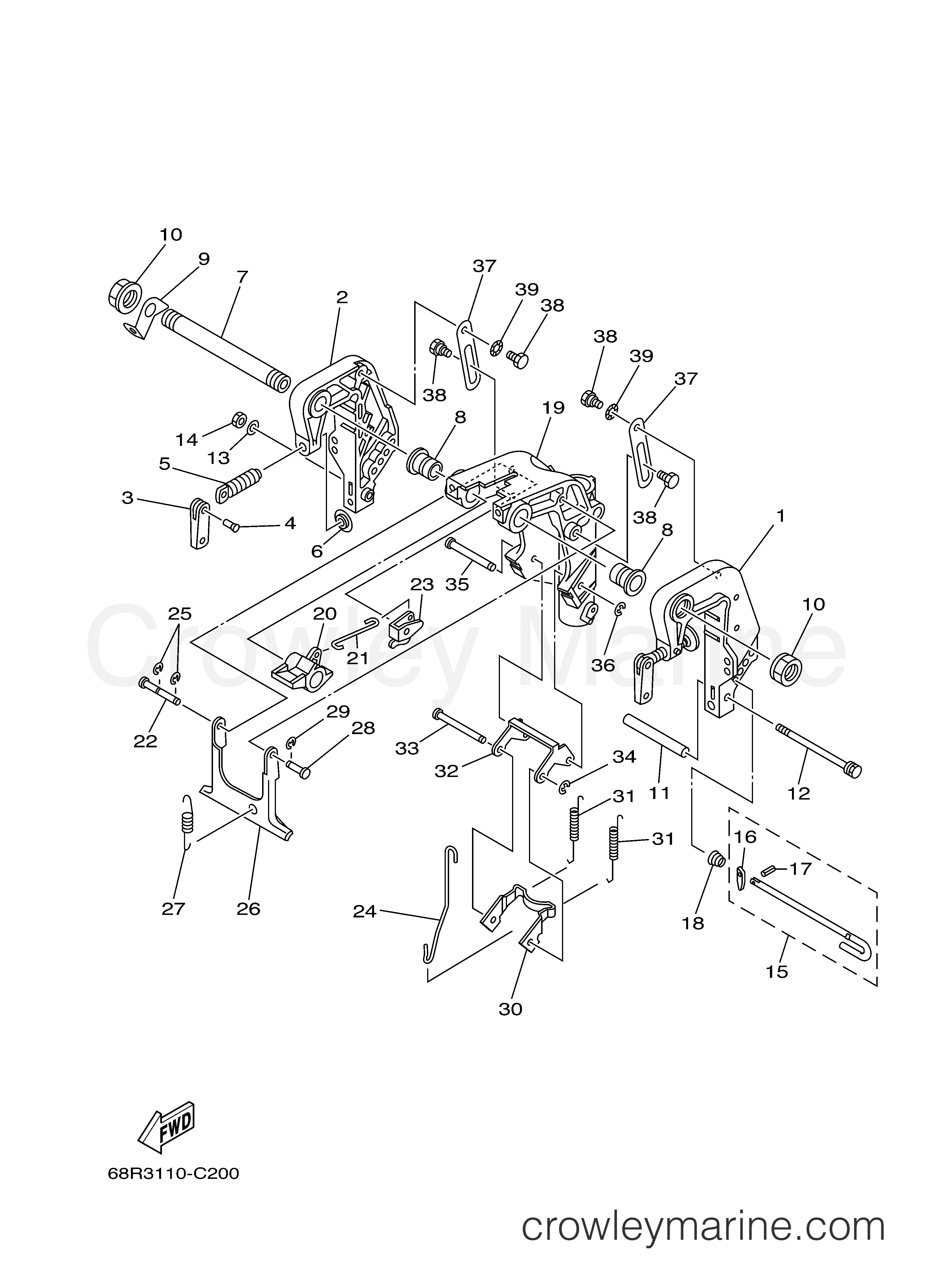 Yamaha Motors F8LMHA - BRACKET 1
