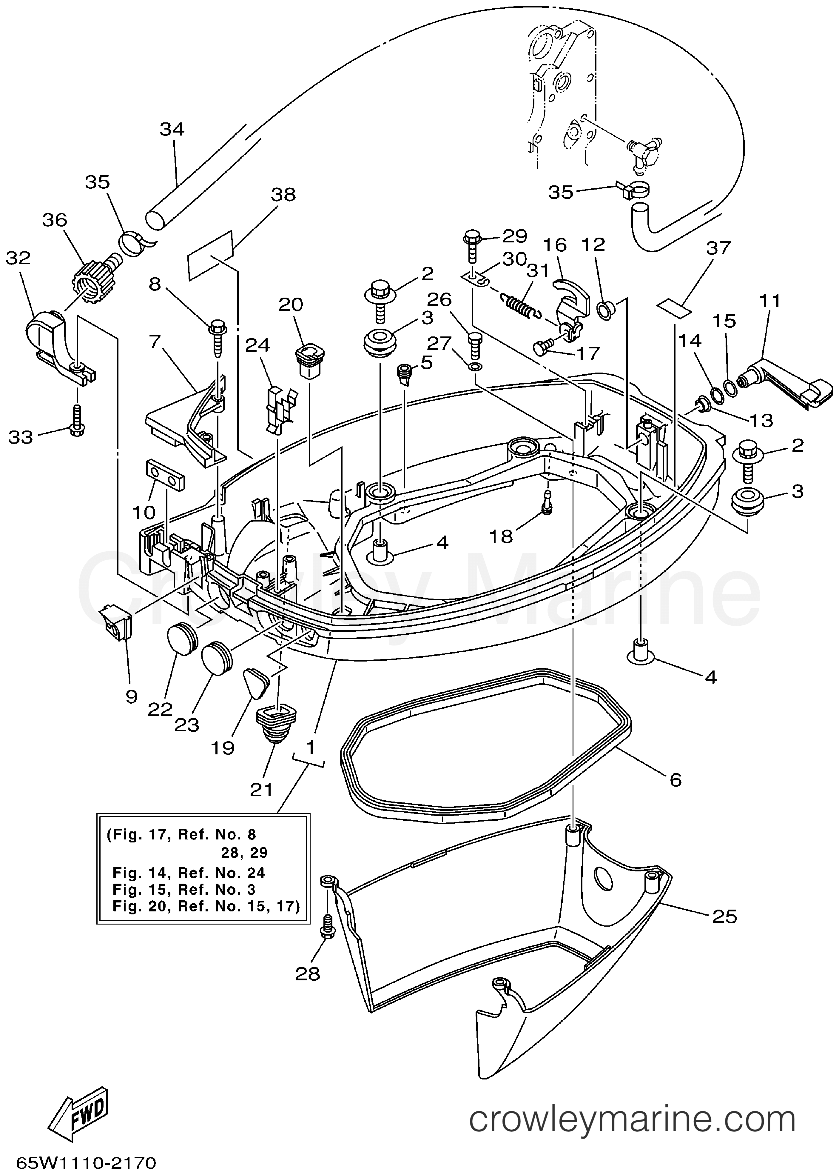 Yamaha Motors F25ELHA - BOTTOM COWLING