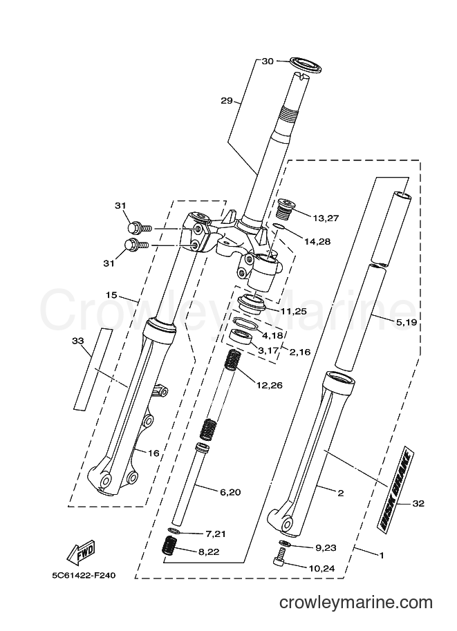 Yamaha Motors T110LEC (5C6F) [010] - FRONT FORK