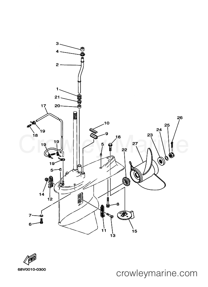Yamaha Motors F115A (68V) [020] - LOWER CASING & DRIVE 4