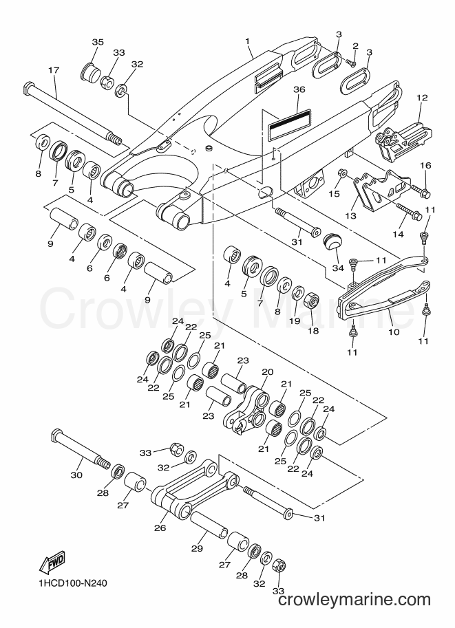 2014 Dirt Bike WR250F - WR250F (1HCD) [010] - REAR ARM