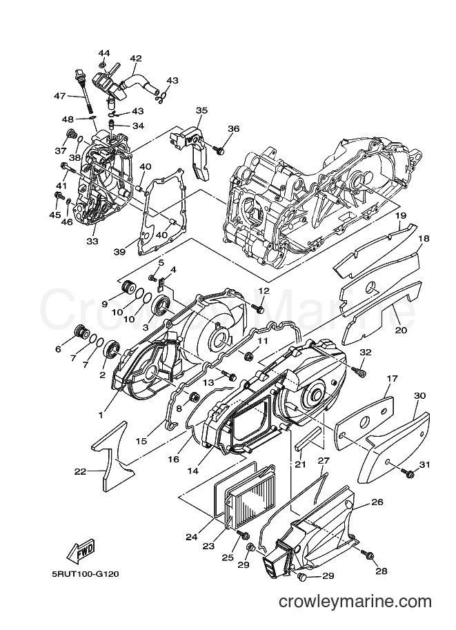 2009 Maxi-Scooter YP400 - YP400 (34B5) [010] - CRANKCASE COVER 1