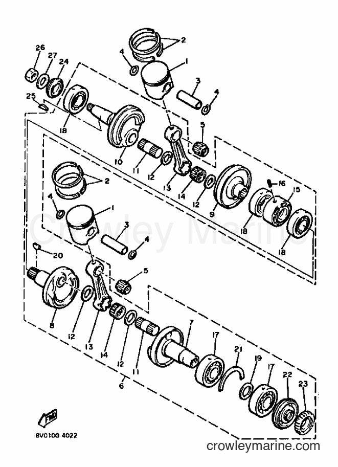 1989 Snowmobile PZ480FXN - PZ480FXN (86F2) [010] - CRANKSHAFT & PISTON