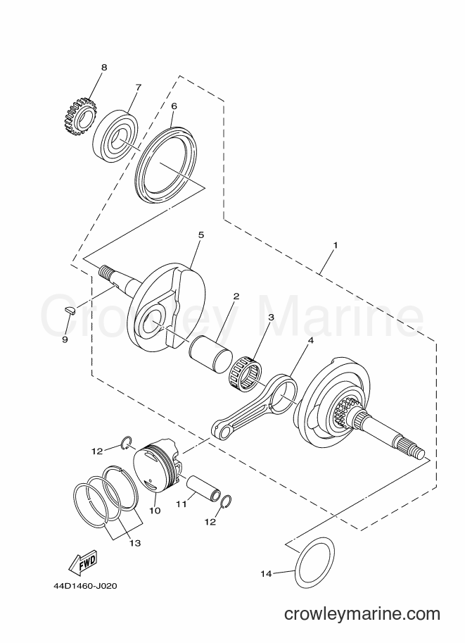 2012 Scooter AL125C - AL125C (44D3) [010] - CRANKSHAFT & PISTON