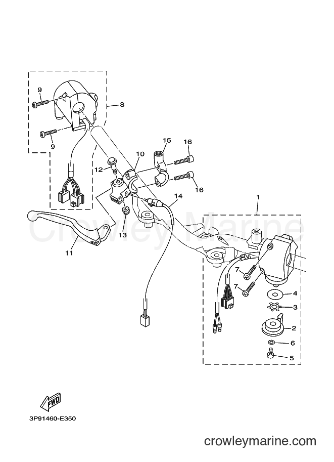 Yamaha Motors T110LE (3P92) [010] - HANDLE SWITCH & LEVER