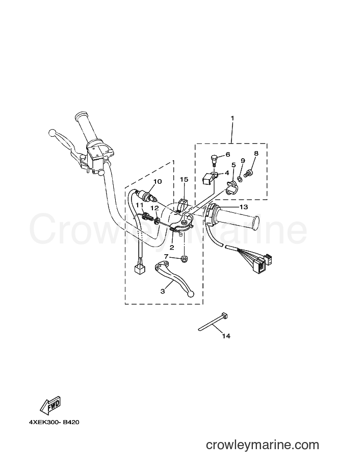 2003 ATV YFM250 - YFM250 (4XEK) [020] - HANDLE SWITCH & LEVER