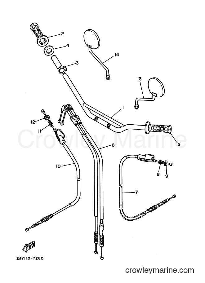 1994 Dirt Bike TW200E - TW200E (3AWK) [010] - STEERING HANDLE & CABLE