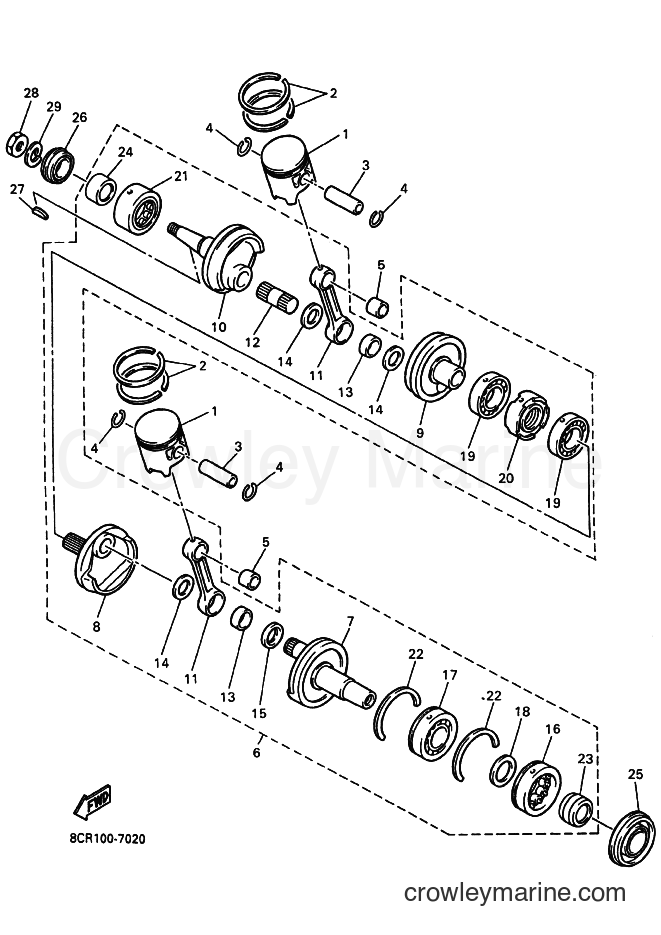 Yamaha Motors VX500 (8CJ4) [020] - CRANKSHAFT & PISTON