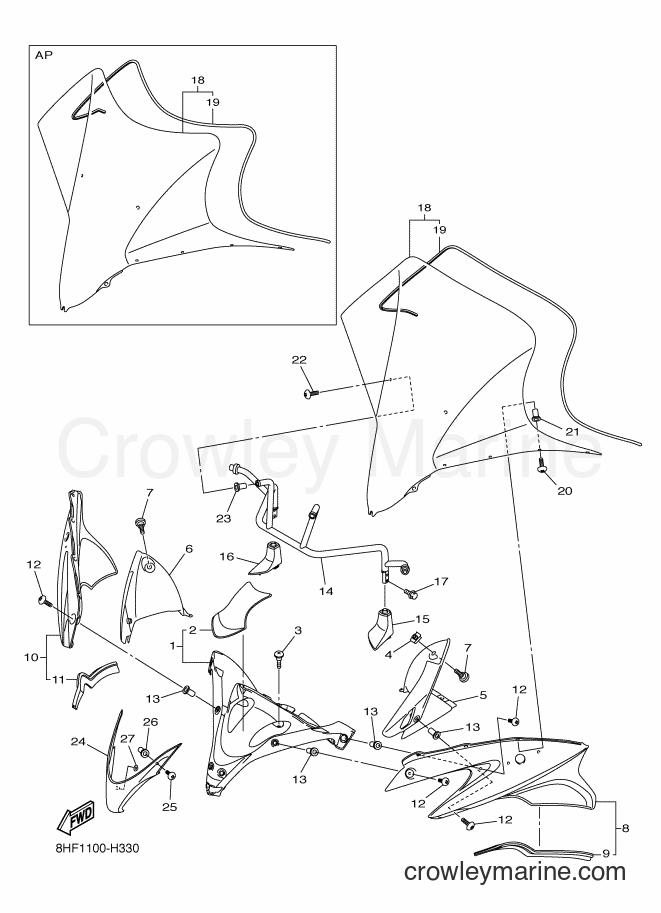 Yamaha Motors RS10VTGT (8HF2) [010] - WINDSHIELD