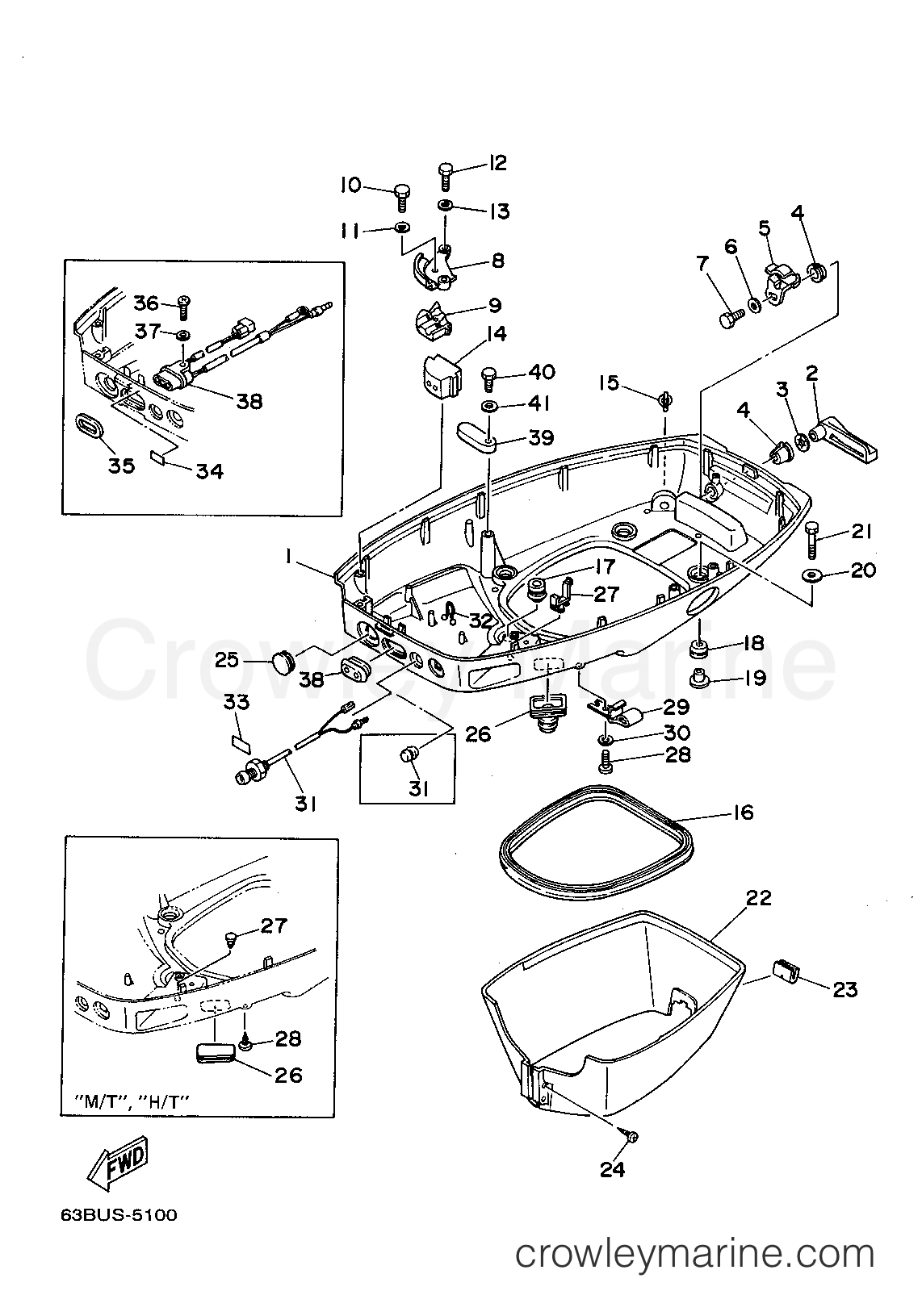 Yamaha Motors 40ELRT - BOTTOM COWLING