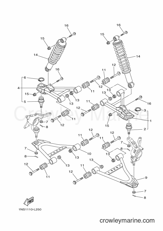 2012 ATV YFM350FWA - YFM350FWA (1NS3) [010] - FRONT SUSPENSION & WHEEL