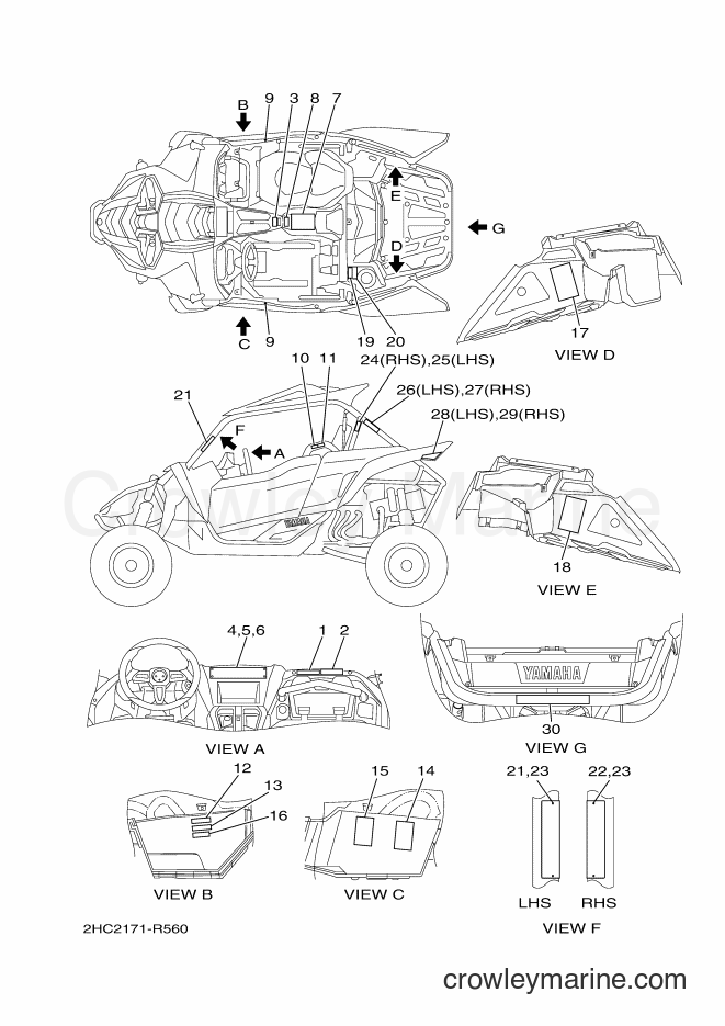 2017 ATV YXZ1000E - YXZ1000E (2HCB) [010] - EMBLEM & LABEL 1