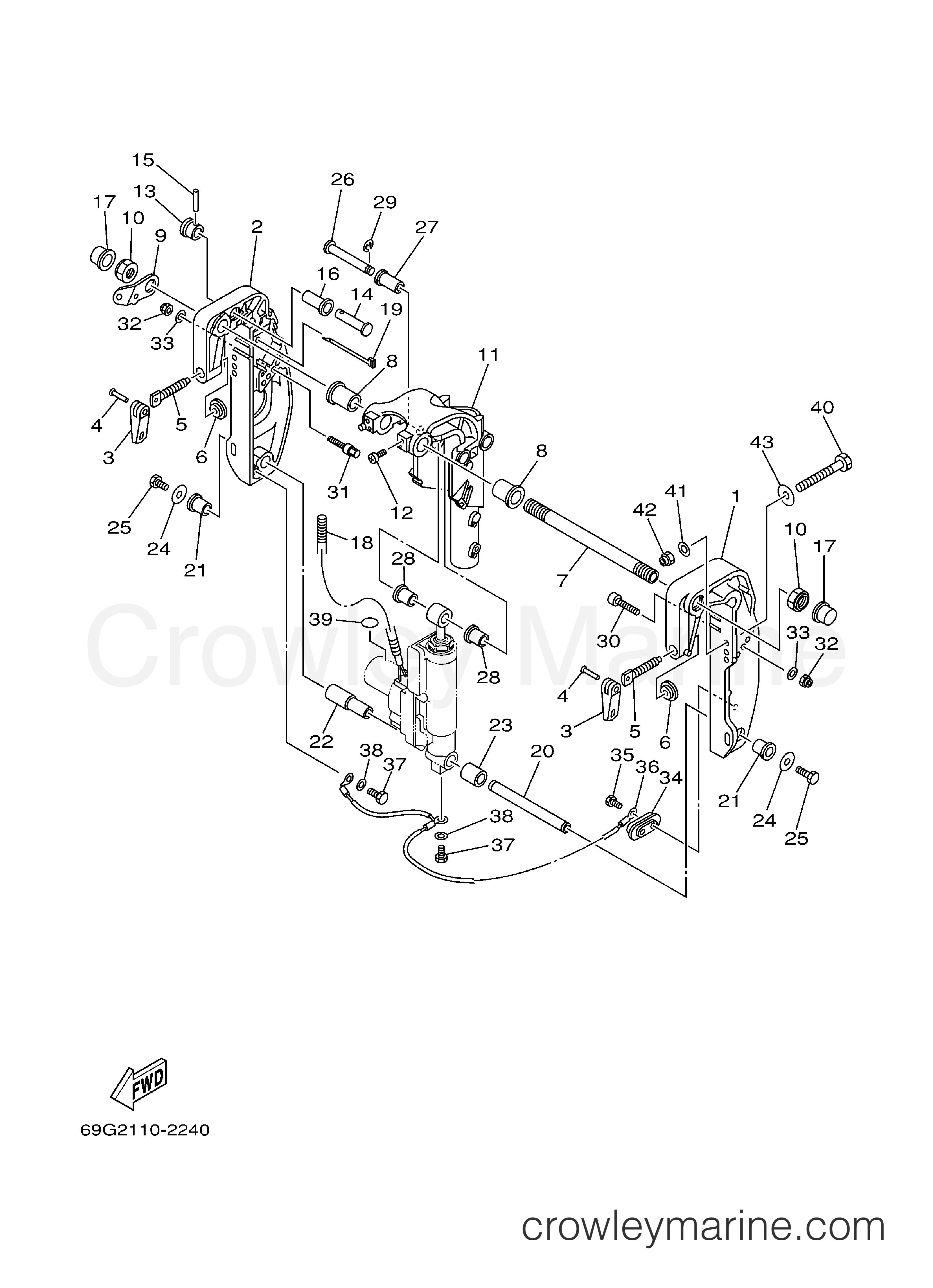 Yamaha Motors T8PLHD - BRACKET 2 PH PR