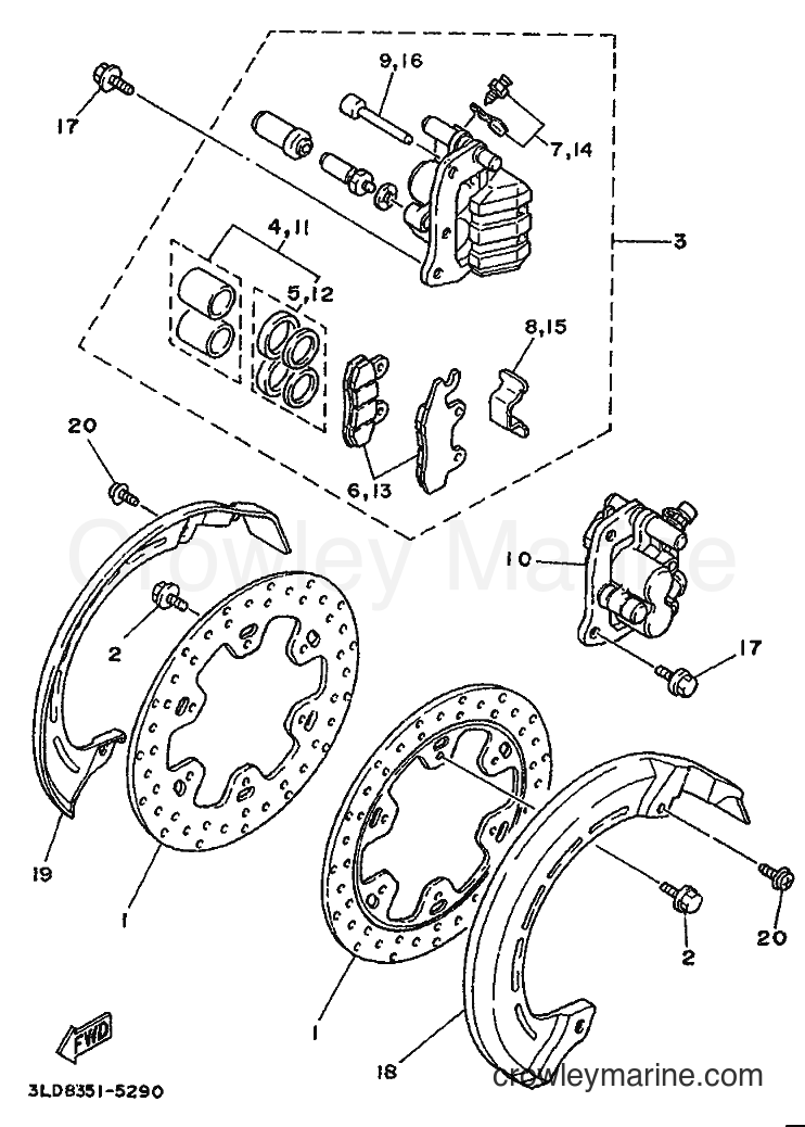 1995 Dirt Bike XTZ750 - XTZ750 (4PY1) [999] - FRONT BRAKE
