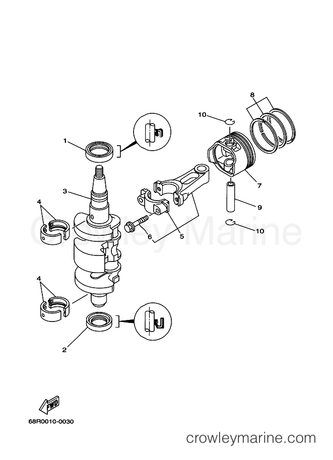 Yamaha Motors FT8D (69G1) [040] - CRANKSHAFT & PISTON