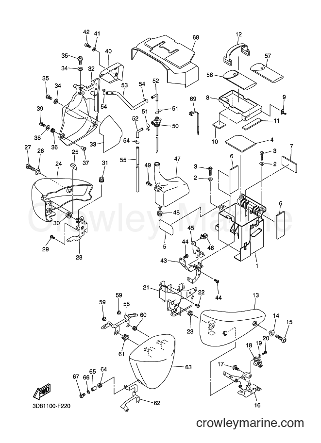 Yamaha Motors XVS1300A (11C1) [020] - SIDE COVER