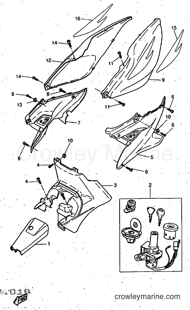 1997 Scooter YQ50 - YQ50 (5DR1) [999] - SIDE COVER