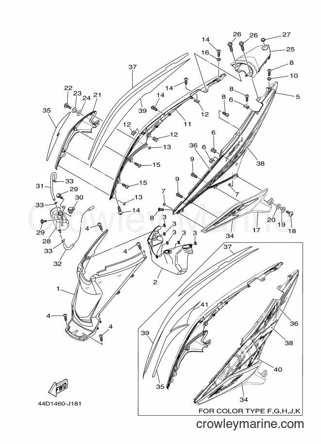 2010 Scooter AL125 - AL125 (44D1) [010] - SIDE COVER