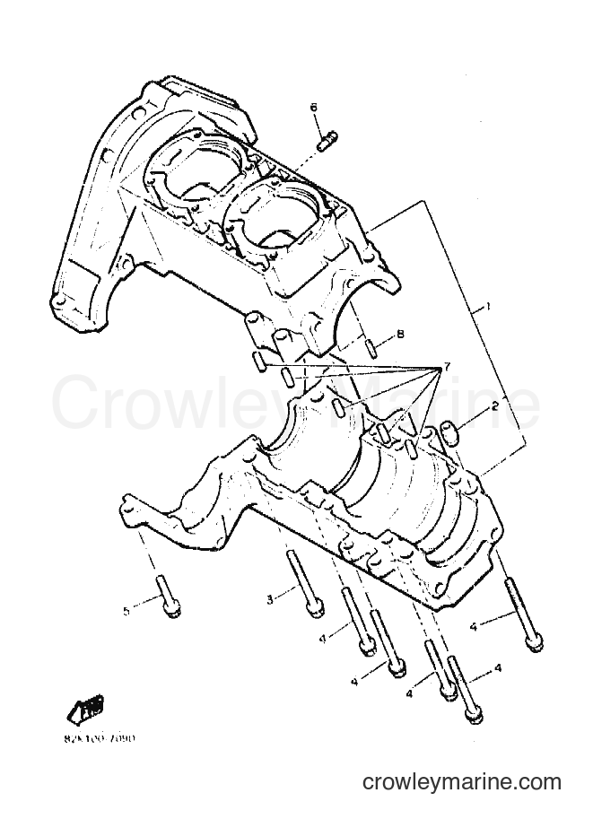 1992 Snowmobile VT480TF - VT480TF (89R1) [010] - CRANKCASE