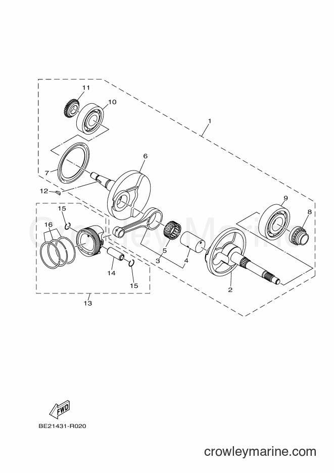 2018 Maxi-Scooter MWS150-A - MWS150-A (BB8B) [010] - CRANKSHAFT & PISTON