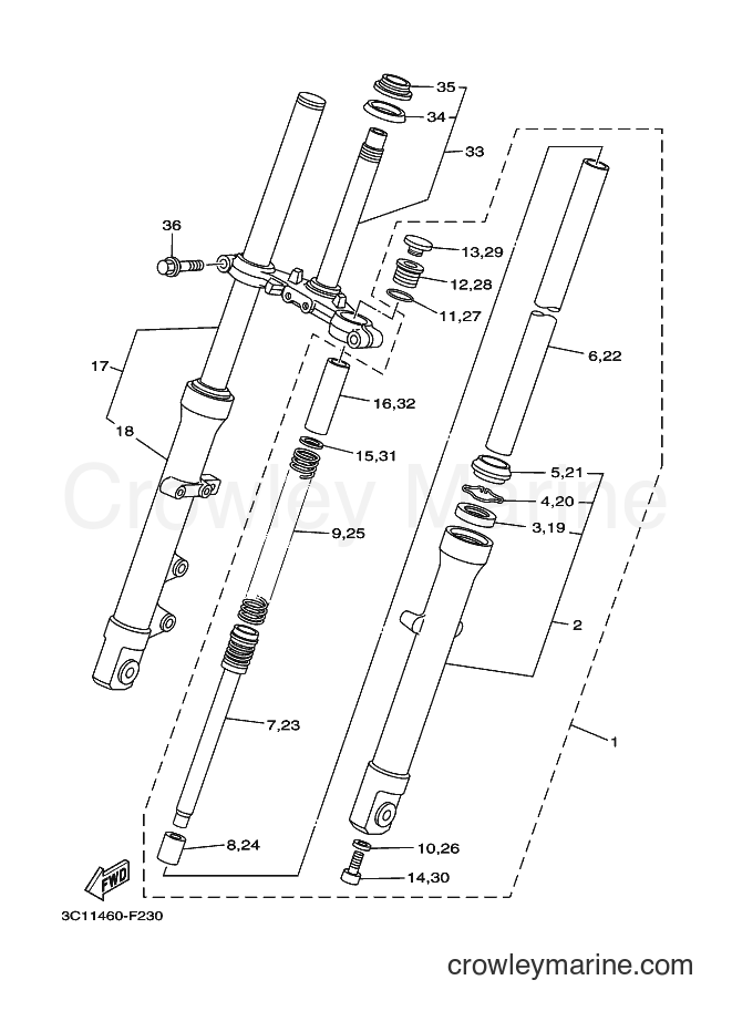 2011 Street Bike FZ150 - FZ150 (3C15) [010] - FRONT FORK
