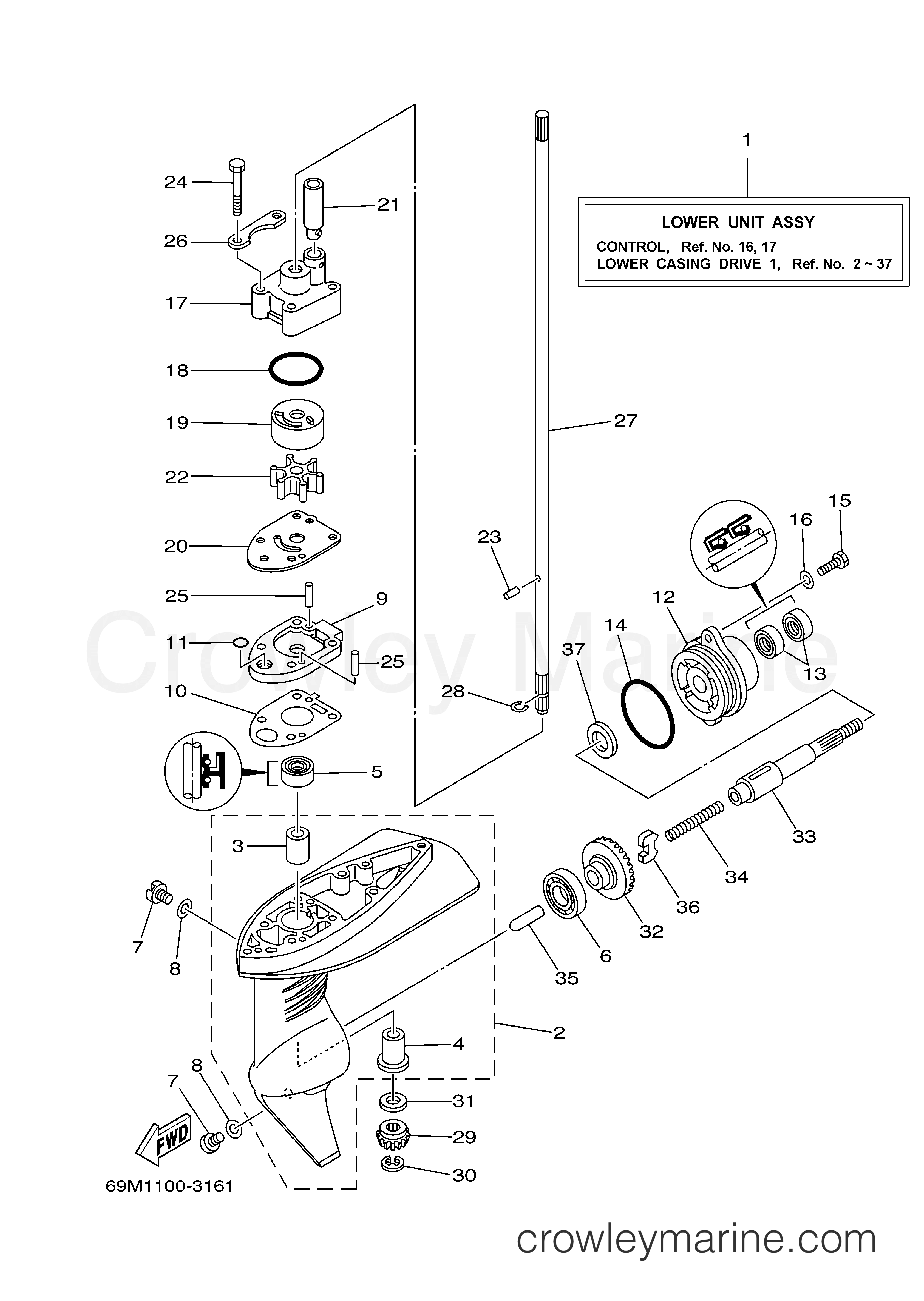 Yamaha Motors F2.5MSH - LOWER CASING DRIVE 1