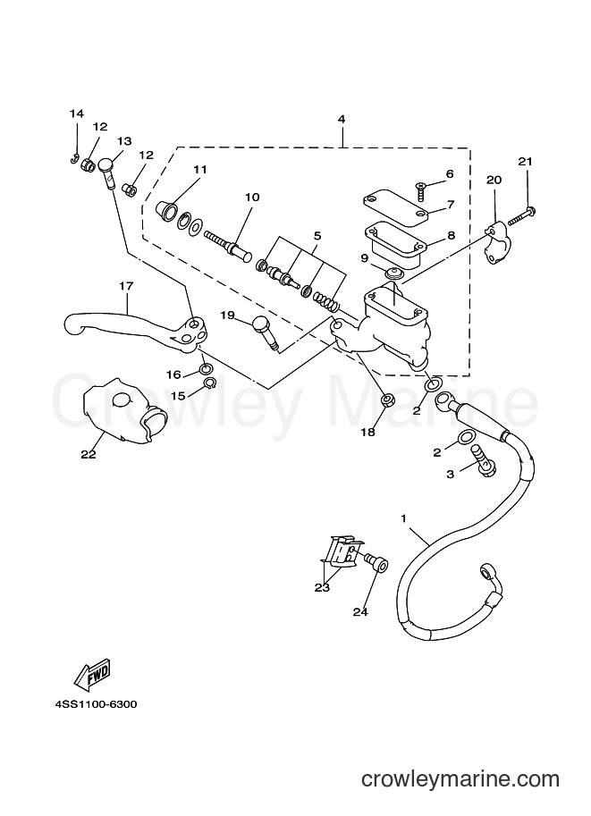 1996 Dirt Bike YZ250 - YZ250 (4SR2) [020] - FRONT MASTER CYLINDER