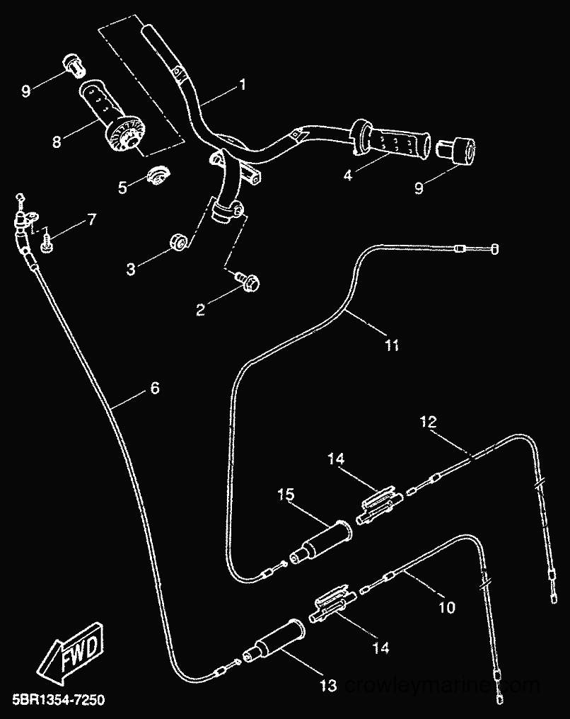 1999 Scooter YQ50L - YQ50L (5KH5) [010] - STEERING HANDLE & CABLE