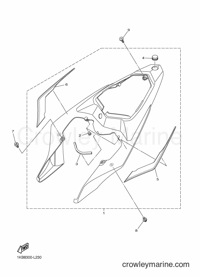 Yamaha Motors YZF-R1 (1KB9) [010] - SIDE COVER